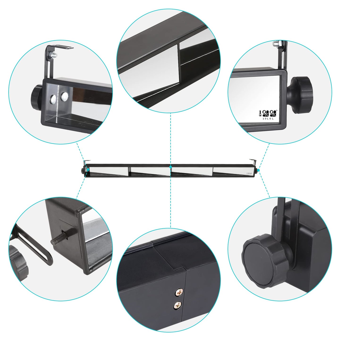 10L0L Golf Cart 4-Panel Wide Angle Rear View Mirror - Universal Fit for Yamaha, Club Car, EZGO, Eliminate Blind Spots