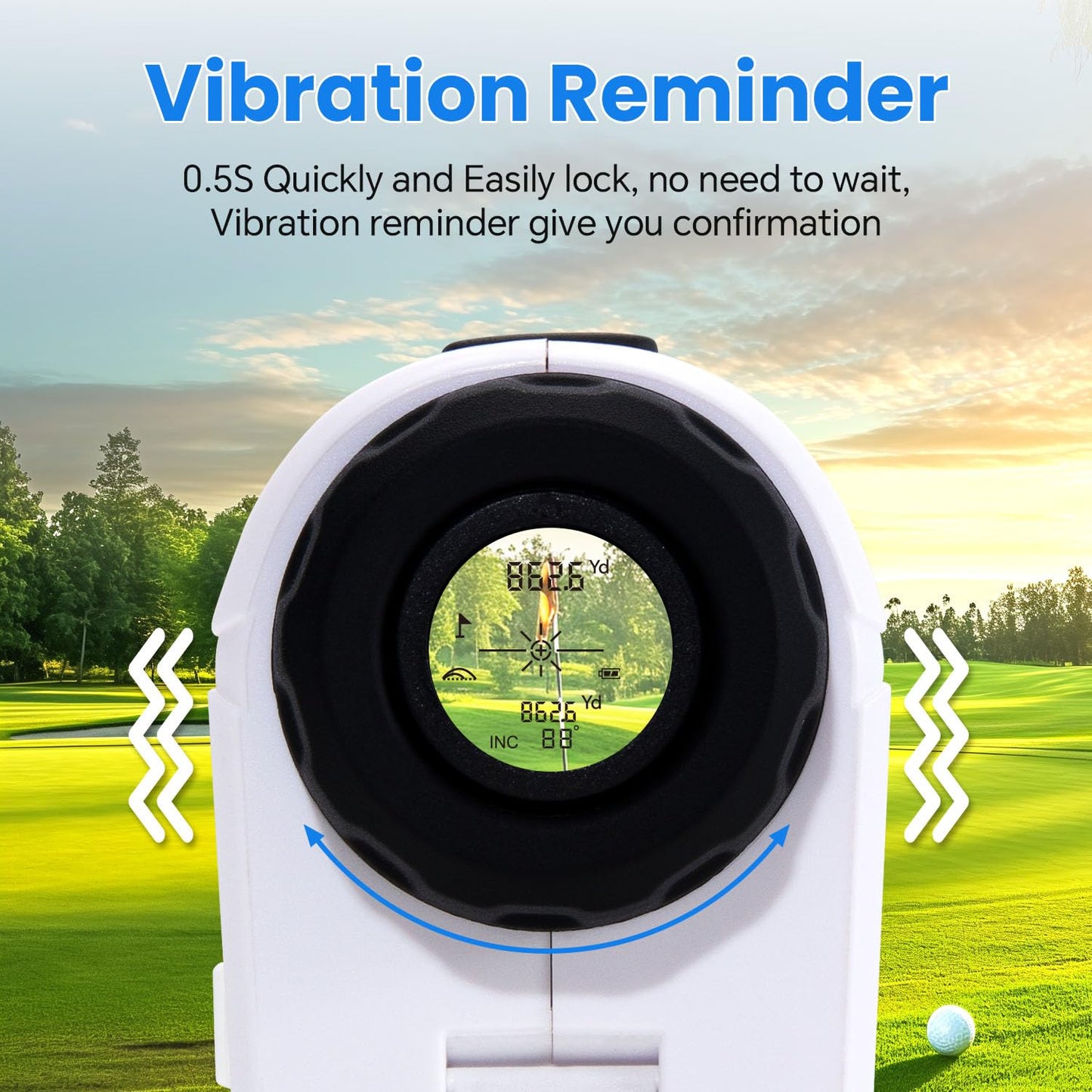 1200 Yards Range Finder Golf with Slope, 7X Magnification Range Finder, Lightweight Portable Rechargeable Rangefinder, Flag Lock Vibration, Switch for Legal, Range Finders for Golf Accessory (White)