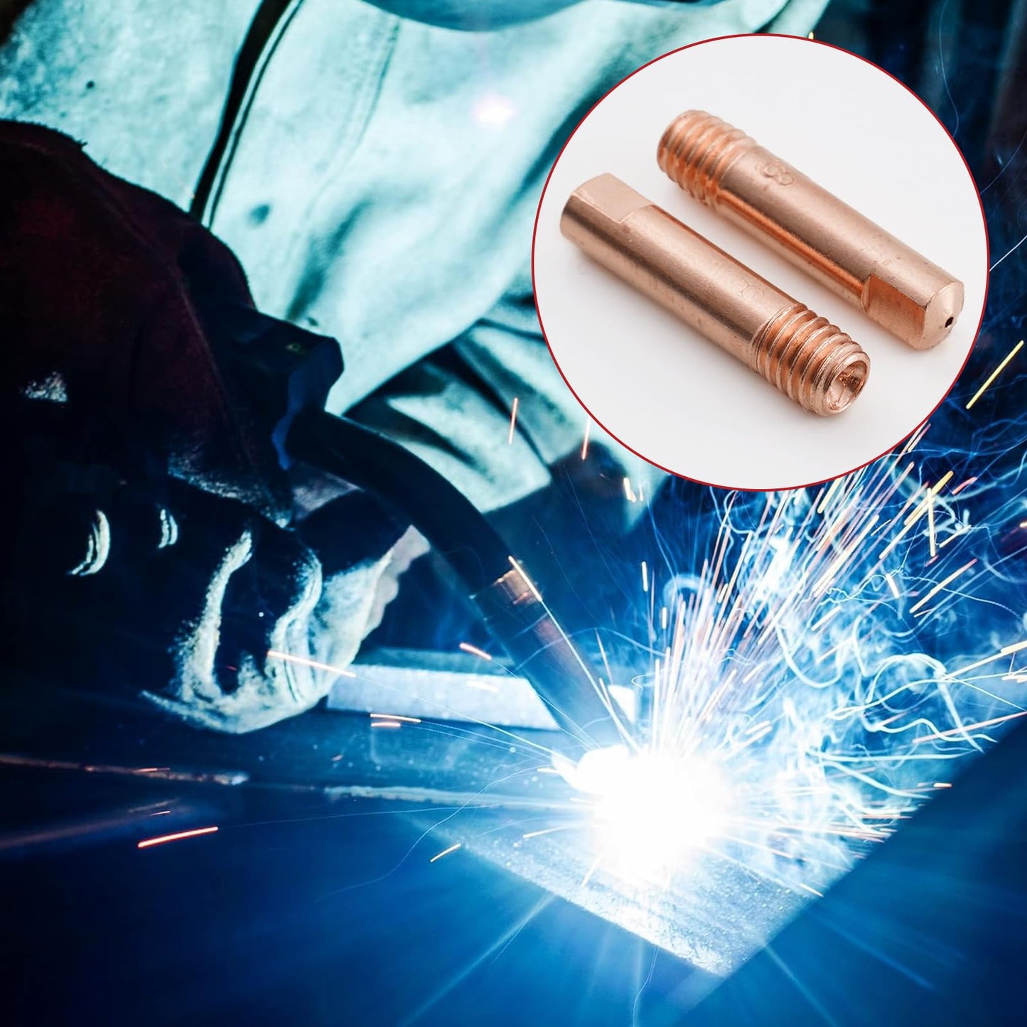 Welding Knight MIG Welding Contact Tips 15AK MIG/MAG Welding Torch MIG Gun 11-35 Replacement Accessories (0.035") 30-pk