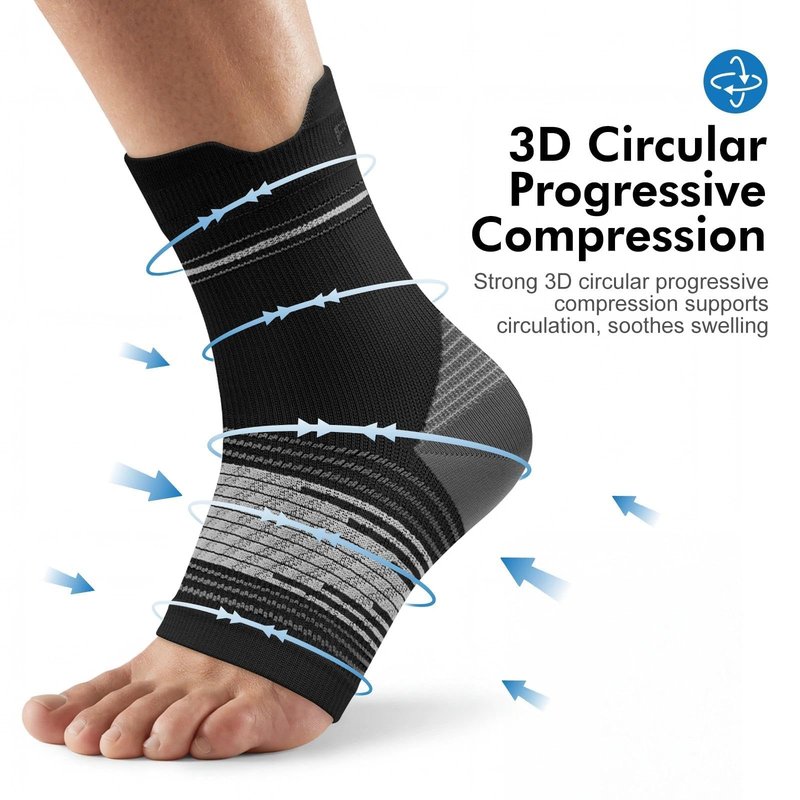 6 Pairs Plantar Fasciitis Socks for Men & Women, Ankle Brace Compression Socks with Arch Support for Achilles Tendonitis, Heel Pain, Swelling & Arthritis Relief, Black, X-Large
