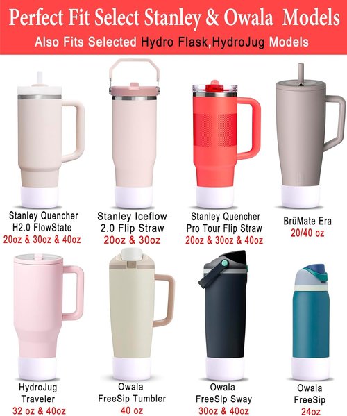 KTKUDY Silicone Boot for Stanley Quencher Tumbler & Hydro Flask | 2-Pack Protective Accessories