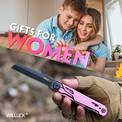 Self Defense Pocket Knife for Women - Stocking Stuffers for Women, Pink Self Defense Knife - Pocket Knives for Woman - Gifts for Woman Wife Mom Girlfriend, Mothers Day Gifts