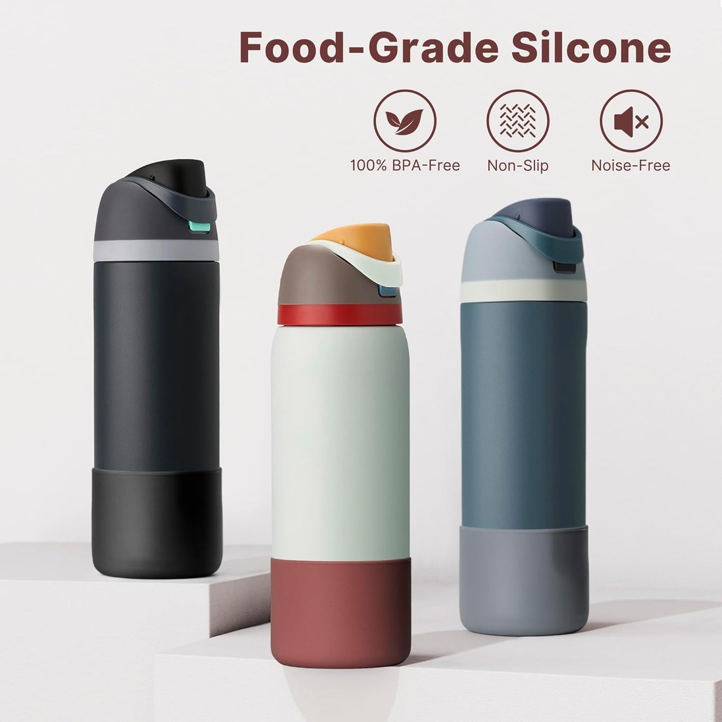 Owala Silicone Boot - Anti-Slip Protective Sleeve for 40 oz Water Bottles | Glitter Black