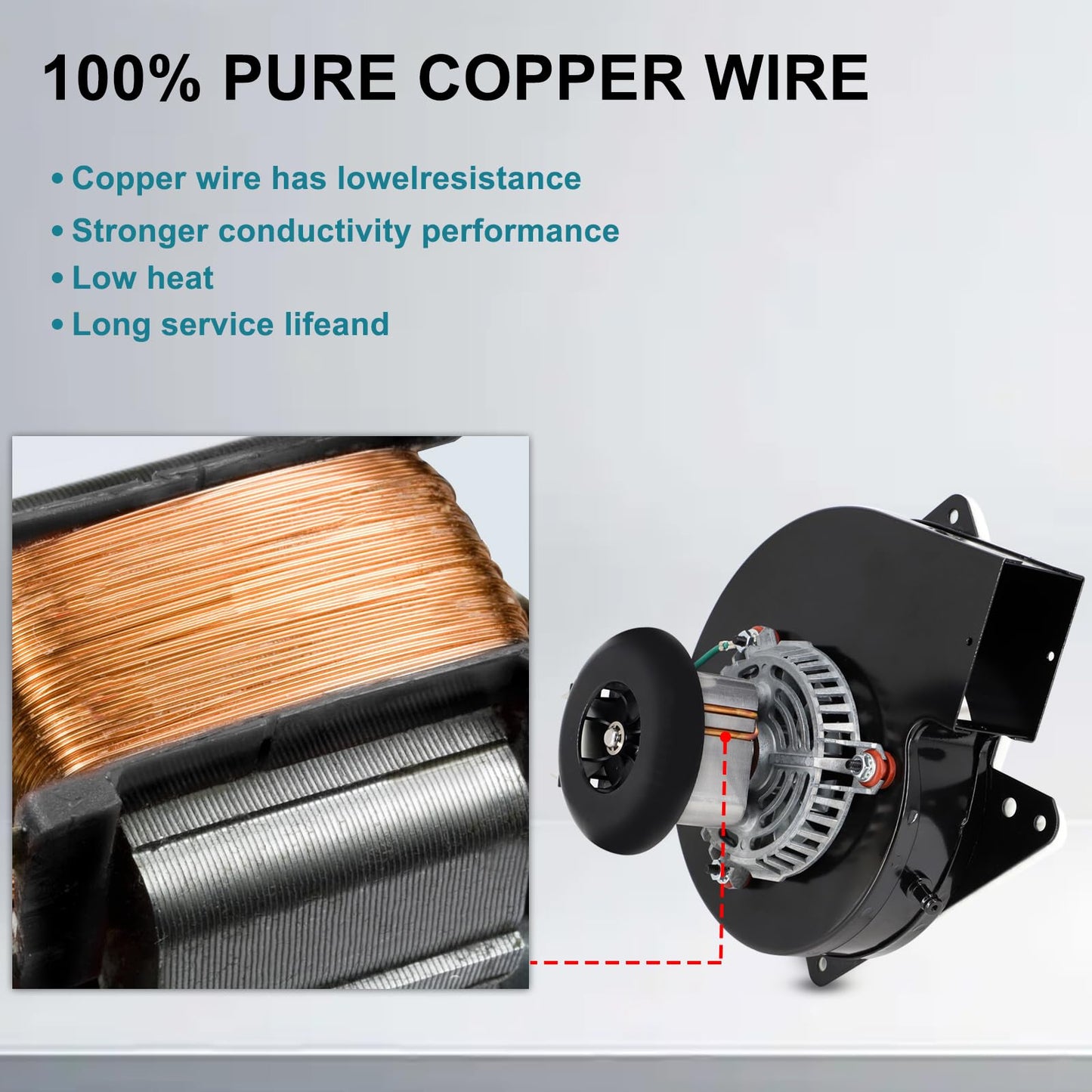 Criditpid Furnace Draft Inducer Blower Fan Motor Replacement for Jakel J238-112-11128, J238-112-11258, Goodman B1859005S, B1859005.