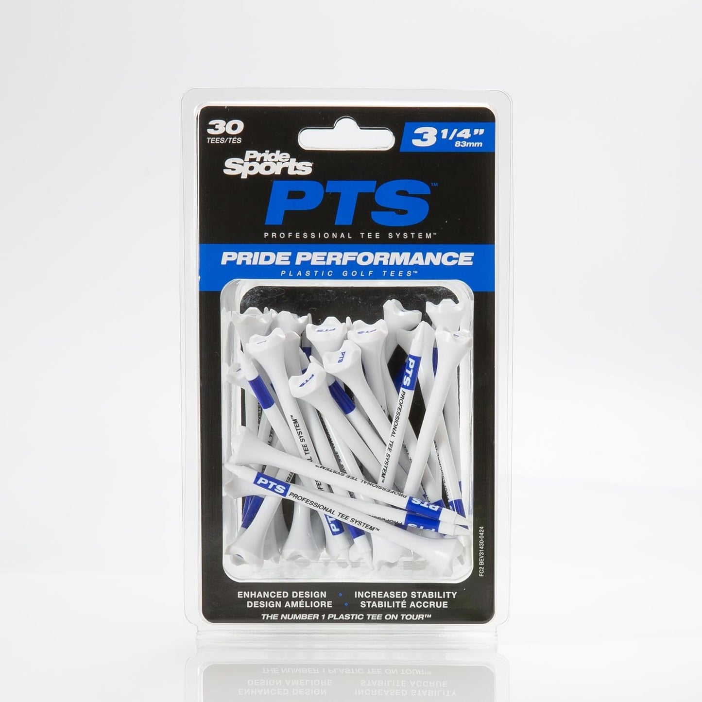 PrideSports PTS Plastic Golf Tees - 30 Count, 3-1/4 Inch | Top Choice for Drivers & Woods