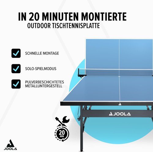 JOOLA Outdoor Table Tennis Table - Versatile Conference & Dining Table - Concrete Wood Look with Steel Net Set