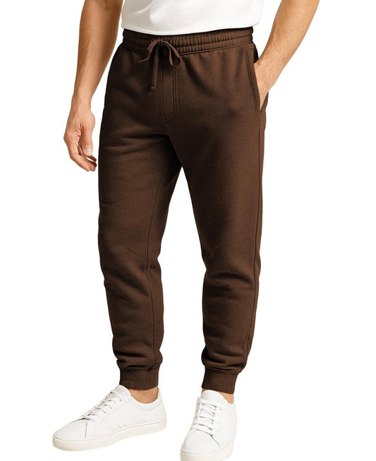 AMERICAN HEAVEN Men's Fleece Jogger | 3 Pocket All Season Athletic Workout Sweat Pants Chocolate Brown