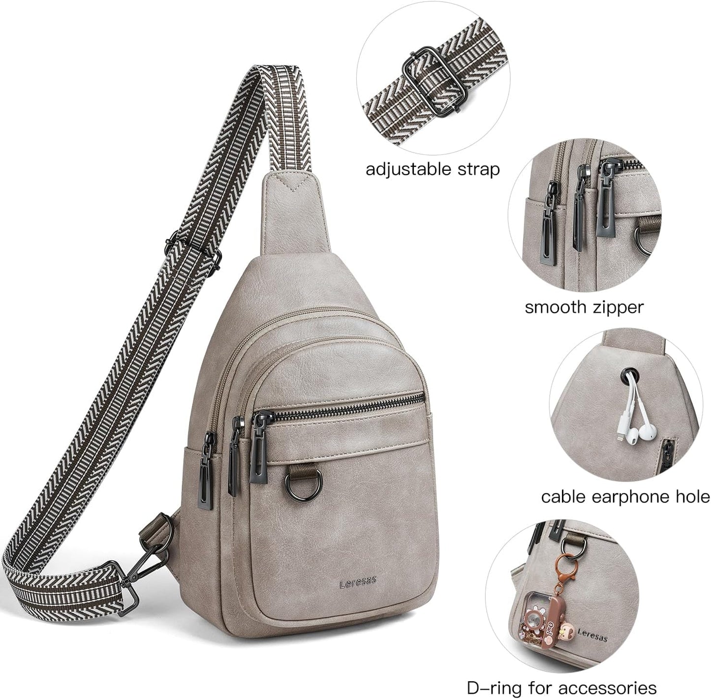 Skiennix 7L Sling Bag - Vegan Leather Crossbody Purse with Anti-Theft Design | Travel-Friendly Backpack