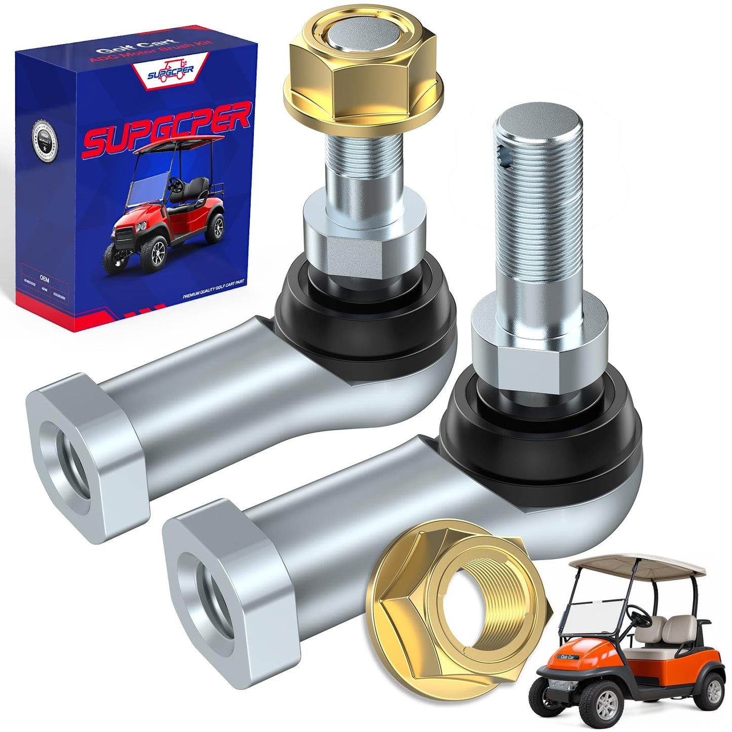 SUPGCPER Golf Cart Tie Rod Ends Fit Club Car Precedent 2004-UP and Tempo 2018-UP Gas and Electric, Club Car Ball Joint Kit, OEM Number# 102022601 102288301, 2PCS Right Hand Thread