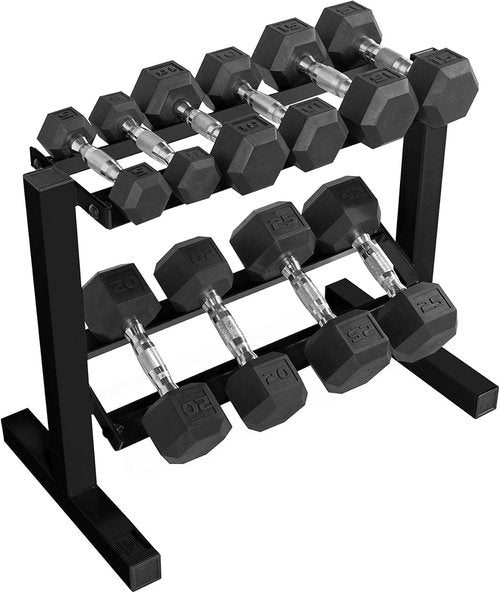CAP Barbell 150 lb Dumbbell Set - Includes 2-Tier Rack | Versatile Weight Options