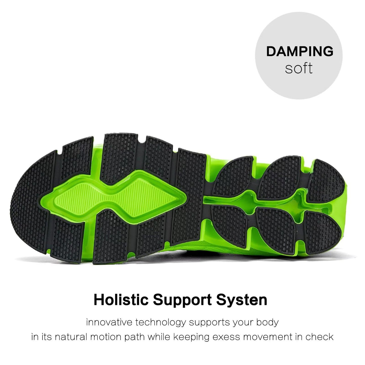 Mens Walking Shoes Blade Non Slip Tennis Running Slip On Sneakers Lightweight Workout Breathable Mesh Fashion Sport Fluorescent Green
