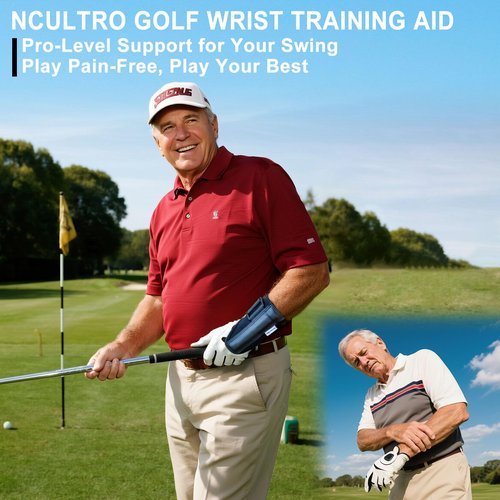 Golf Wrist Brace | Golf Wrist Training Aid - Adjustable Wrist Trainer & Swing Training Aid with Internal Medical-Grade Splint for Left/Right Handed | Golf Wrist Hinge Trainer for Injury Recovery