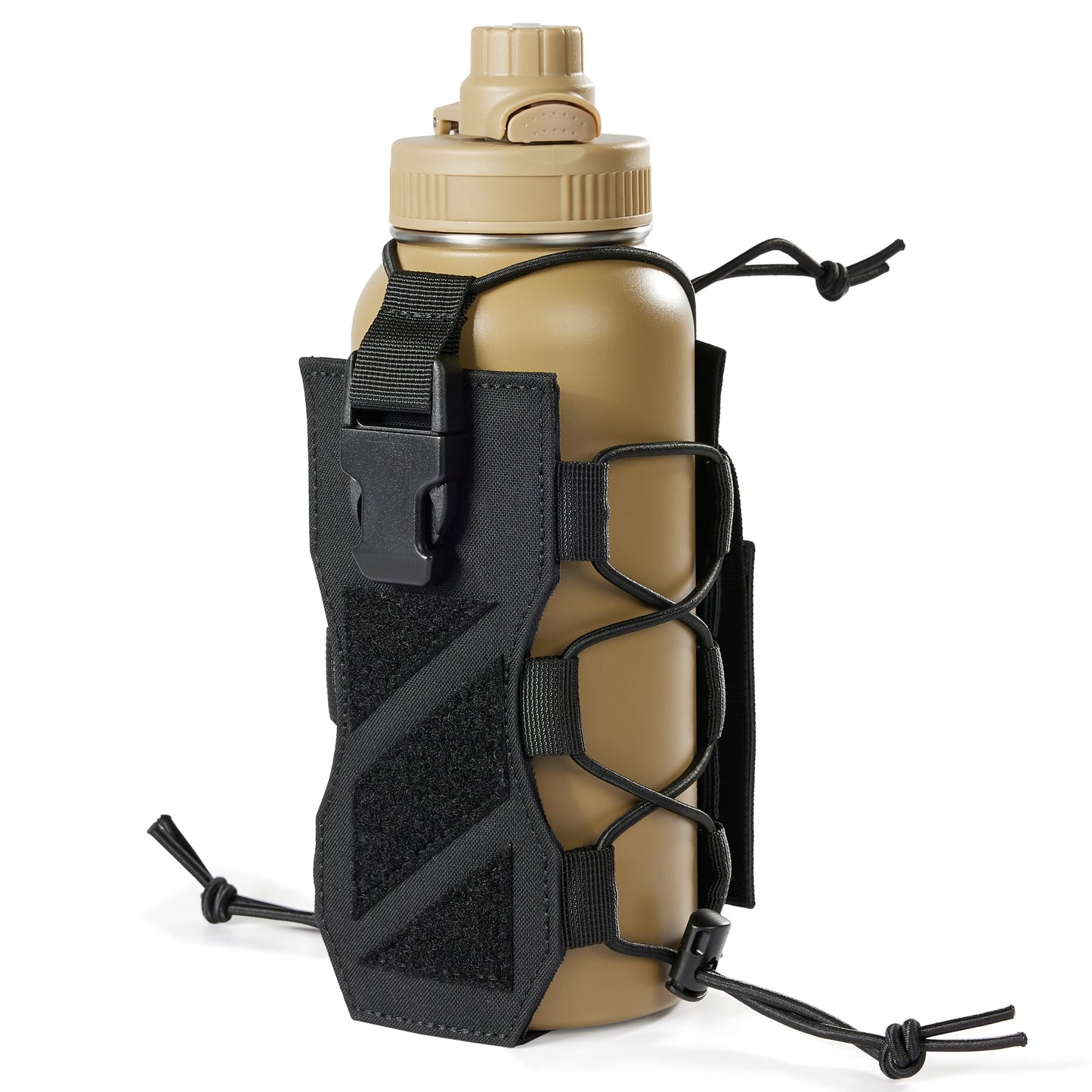 OneTigris MOLLE Water Bottle Holder - Adjustable 18-32oz Bottle Pouch, 500D Nylon Tactical Bottle Holster for Hiking, Travel & Outdoor