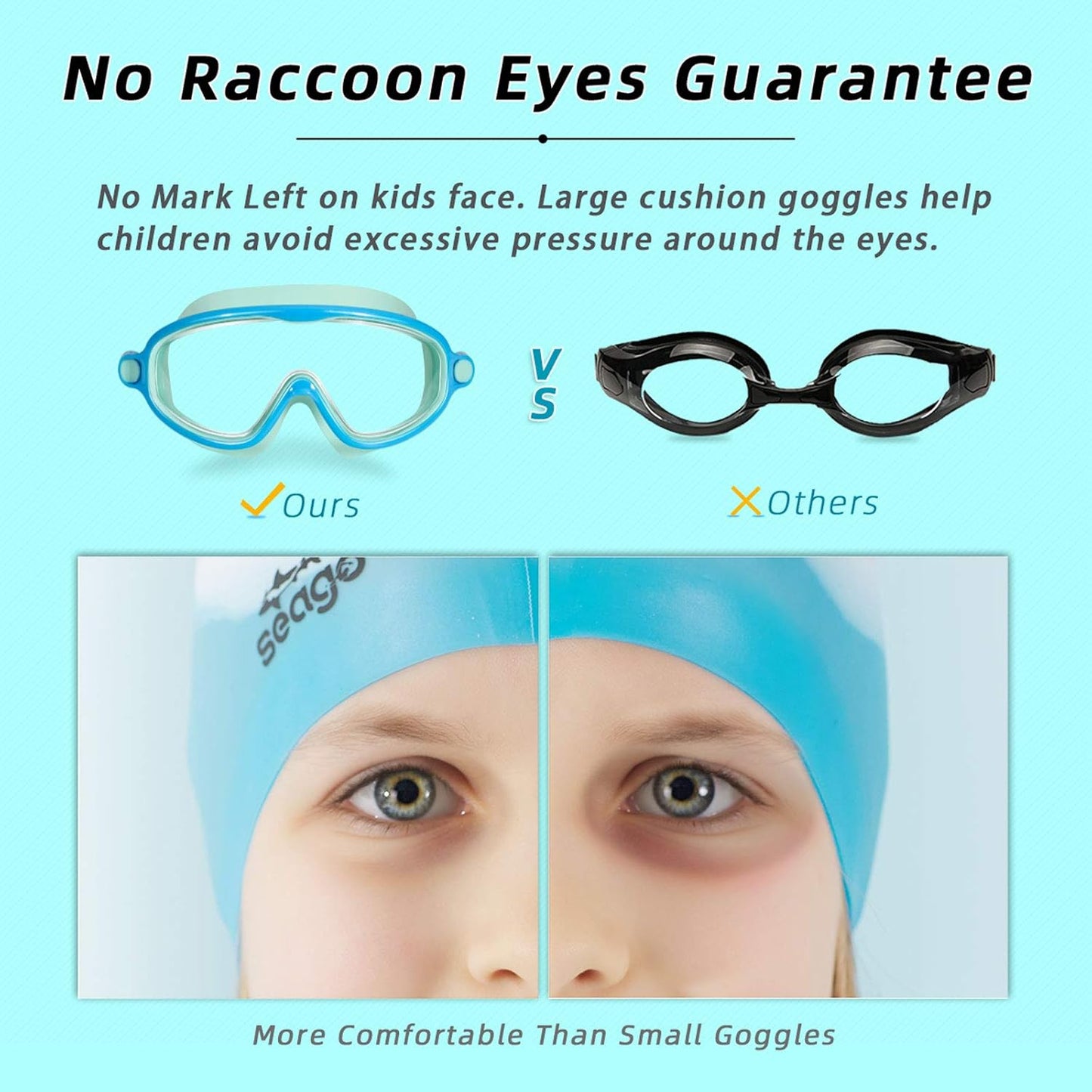 Skiennix Kids Swimming Goggles - Anti-Fog, UV Protection, Watertight | 2-Pack for Ages 3-15