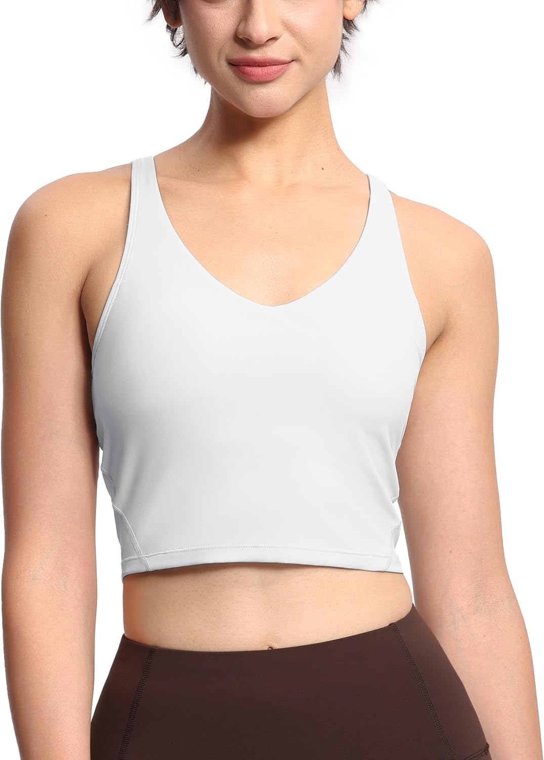 The Gym People Women's Longline Sports Bra - Wirefree, Padded, Medium Support, Comfortable Fit