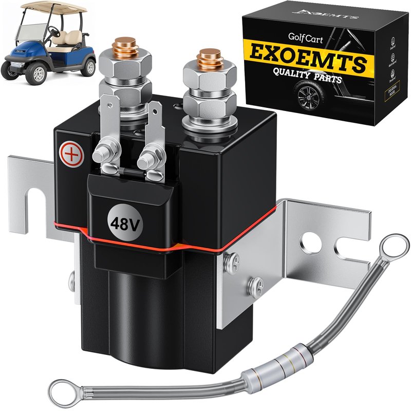EXOEMTS 48V Club Car Solenoid, 4 Terminal Solenoid Coil for Club Car 1995-up DS & 2004-2008 Precedent Electric Golf Cart, Golf Cart Coil Solenoid with Resistor Replace OEM# 101908701 102774701