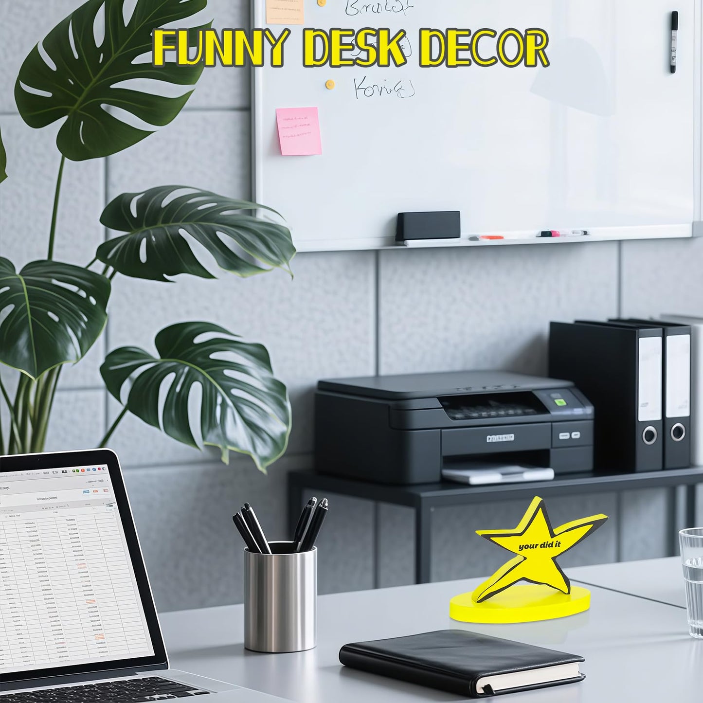 Funny Star Trophy Desk Decor with Humorous Your Did It Signs, White Elephant Gifts for Adults, Gag Graduation Gifts for Office Coworkers, Novelty Prank Christmas Gifts Stocking Stuffers for Men, Women