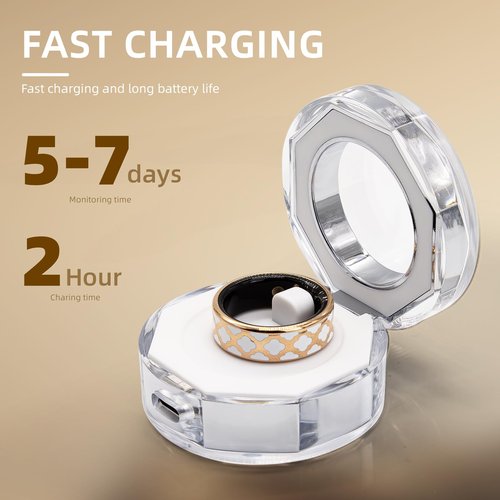 UouNeaCo Smart Ring for Women& Men -Health Tracker Ring with Heart Rate/Blood Oxygen/Sleep Tracker/Step Counter/10ATM Waterproof Fitness Ring，Free No Subscription Fee, for iOS&Android (#9)