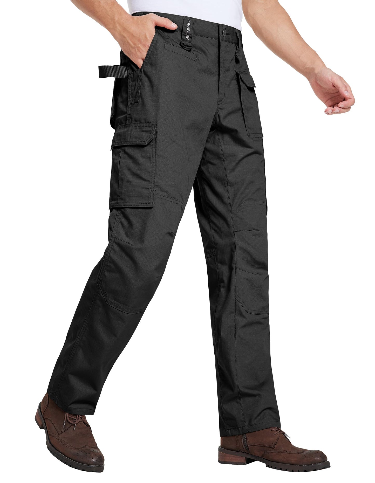 DURAWERK Men's Cargo Pants, Water Resistant Work Pants, Durable Ripstop Tactical Pants, EDC Hiking Pants, Hunting Pants