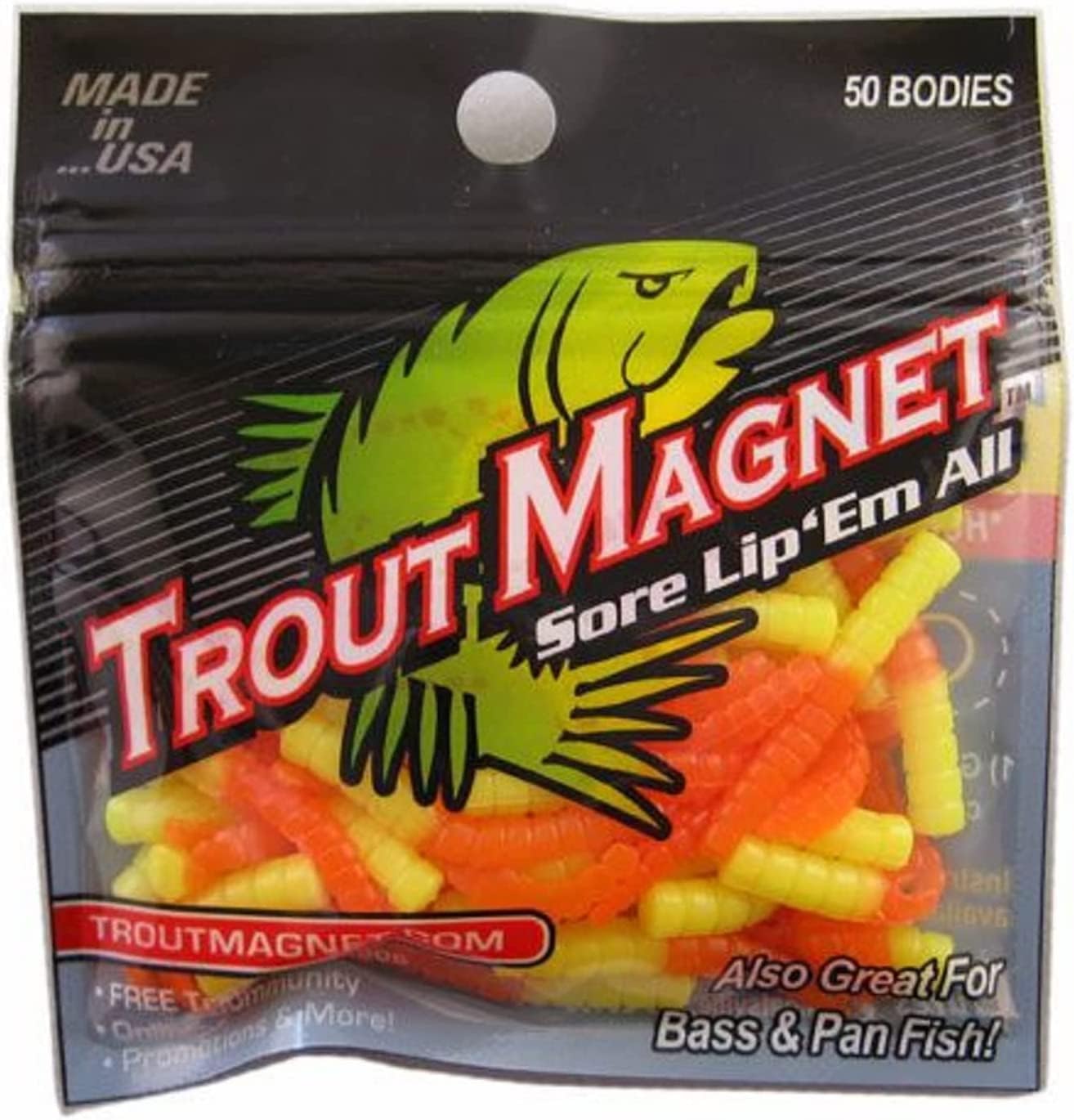 Trout Magnet | 50-Pack Split-Tail Grub Bodies for Effective Trout Fishing