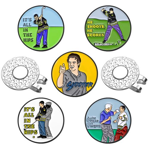 ELIUNG Magnetic Golf Hat Clips, Funny Golf Ball Markers with Magnetic Clip, Enamel Golf Ball Markers for Men Women Kids Golf Accessories and Gifts