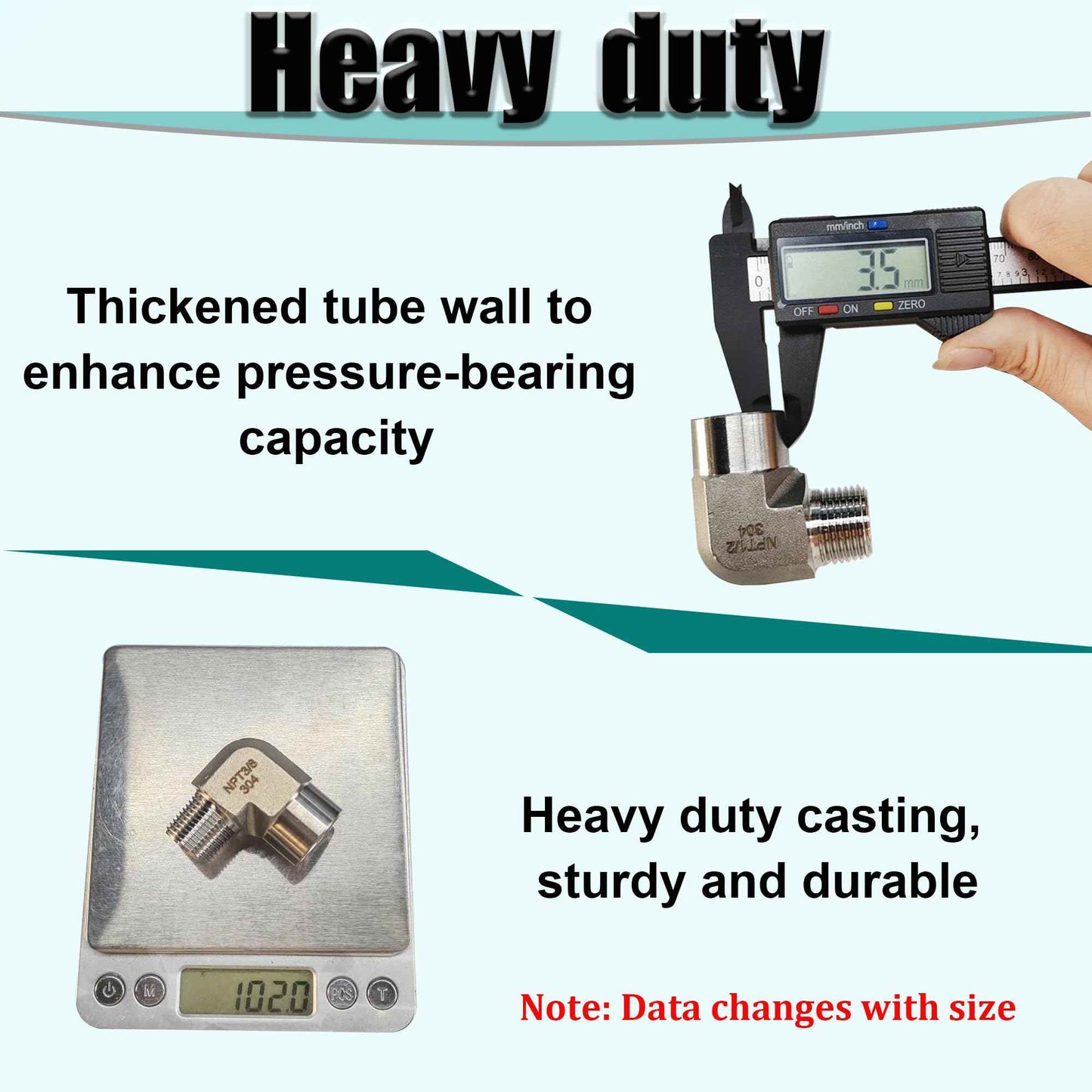 2pcs 90 Degree Street Elbow, 304 Stainless Steel Forged Barstock Street Elbow Adapter, Heavy Duty 5800PSI 1/2" NPT Female x 1/2" NPT Male Pipe Fitting Connecto (1/2" MNPT x 1/2" FNPT)