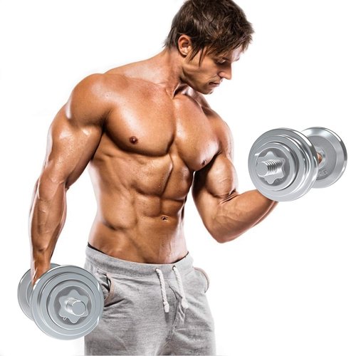 VIVITORY Fitness Dumbbells Set, Adjustable Weight Sets up to 11/22/44/66/100 lbs, with Metal Connecting Rod Used As Barbell, Chromed Weights, Hardcover Gift Box, Home Gym Work Out Training Equipment (44.00, Pounds)