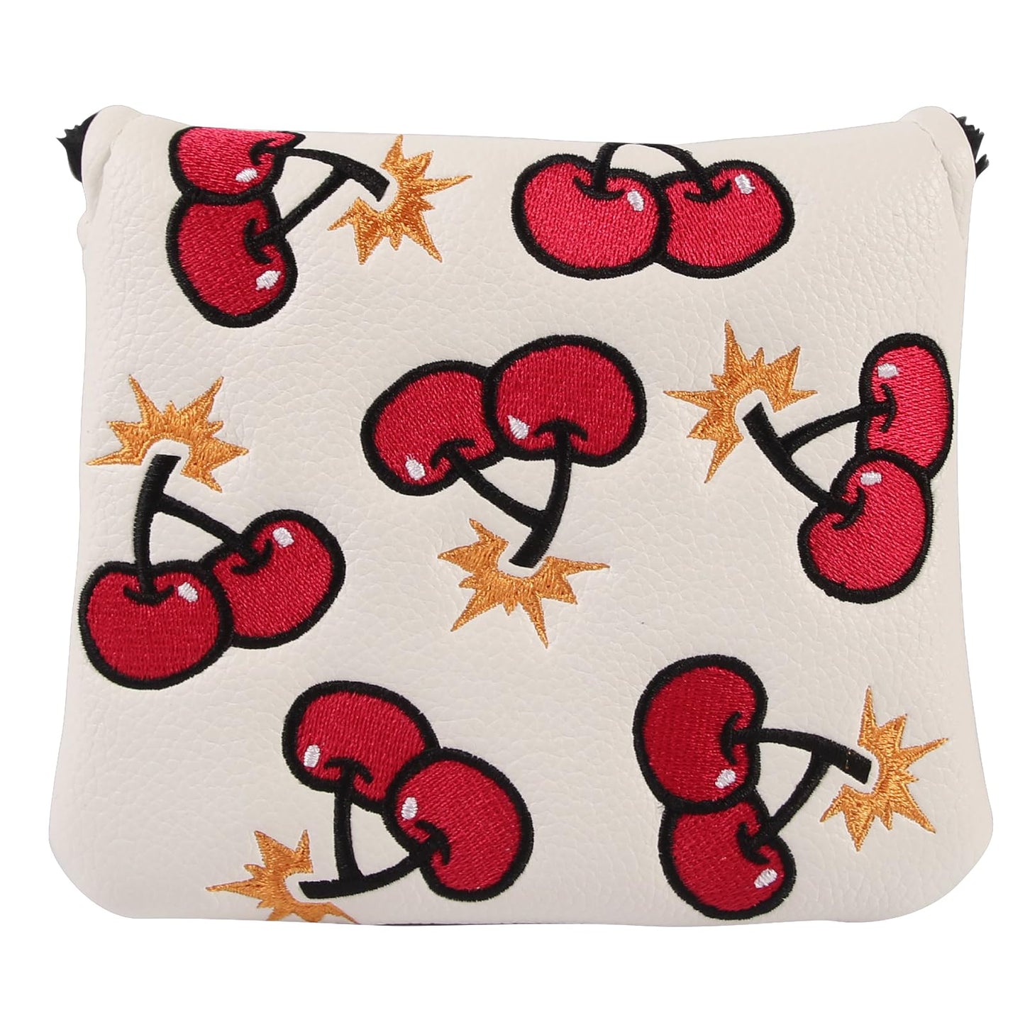 Studio Crafted Golf Cherry Bombs Mallet Putter Cover Magnetic Golf Putter Headcover (White)