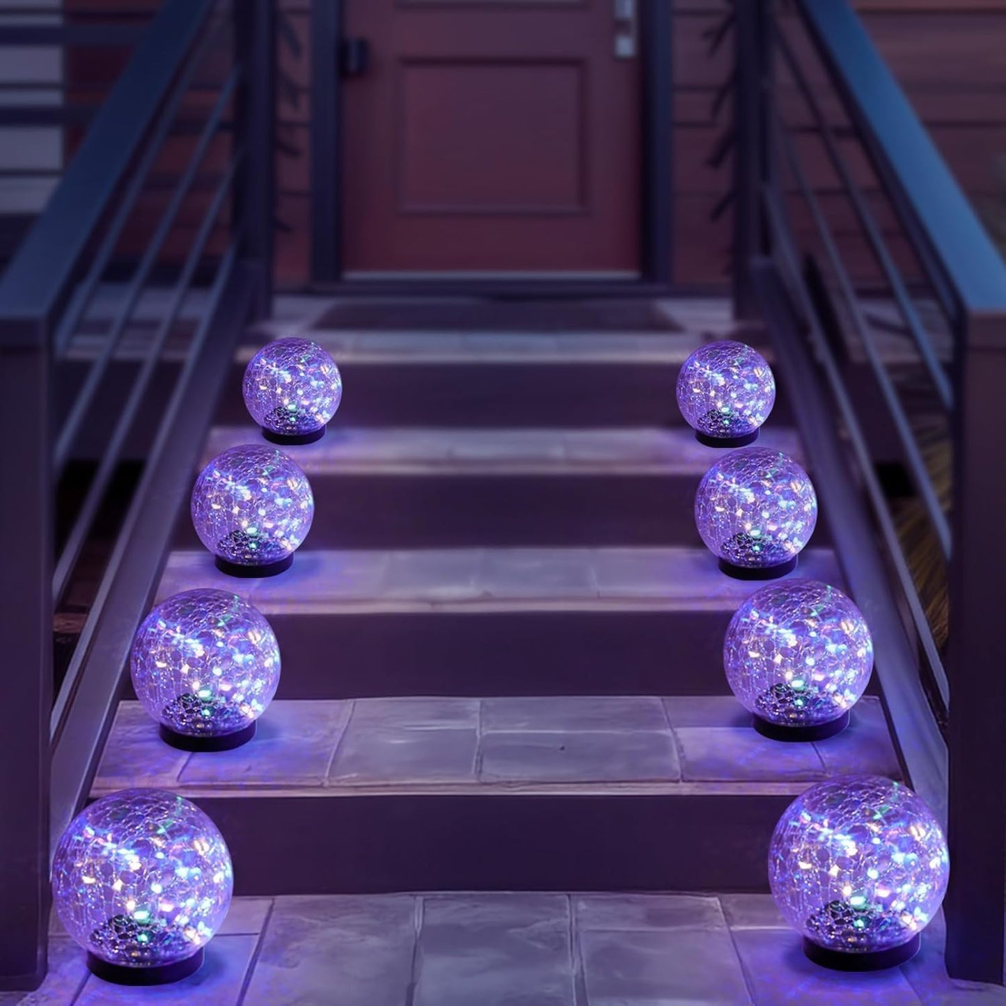 6 Pack Solar Garden Lights - Waterproof Cracked Glass Ball LED Decor for Pathway, Patio & Lawn (Warm White, 3.9")