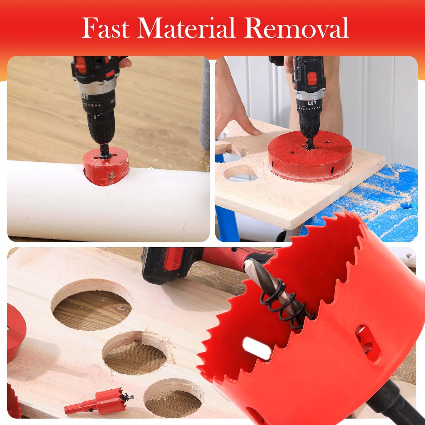 GARHWAL 3-1/8 inch Bi-Metal Hole Saw Drill Bit - Ideal for Circular Cuts in Wood, Plastic, and Sheet Metal - 1-3/16" Cutting Depth - Includes Arbor and Pilot Bit