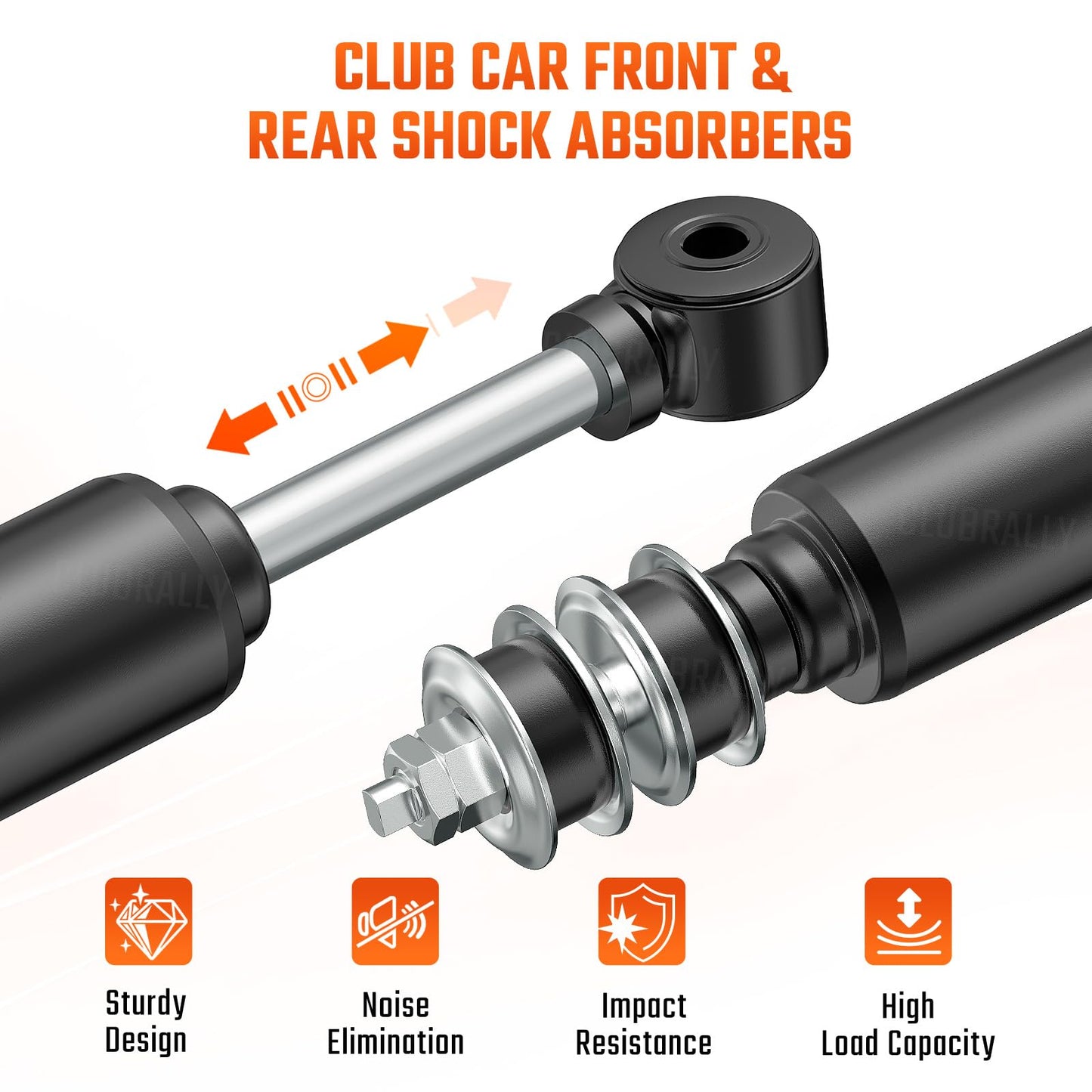 CLUBRALLY Front or Rear Shock Absorbers for Club Car Precedent&Tempo and DS 1014235 102588601 1027064-01 102588501