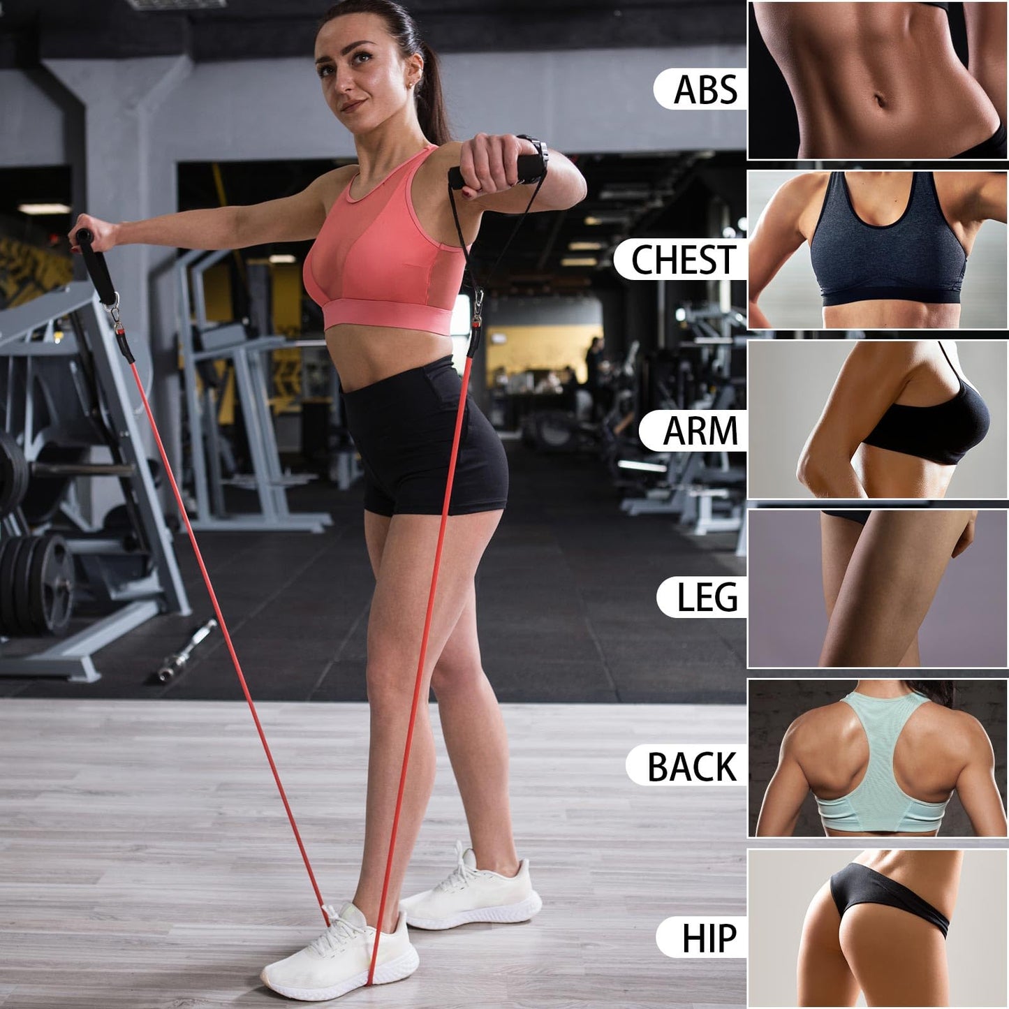 WOBEVB Resistance Bands, Resistance Band Set, Strength Training Fitness Bands, Exercise Bands for Men and Women, Resistance Bands with Handles, Door Anchor, for Shape Body and Home Workouts