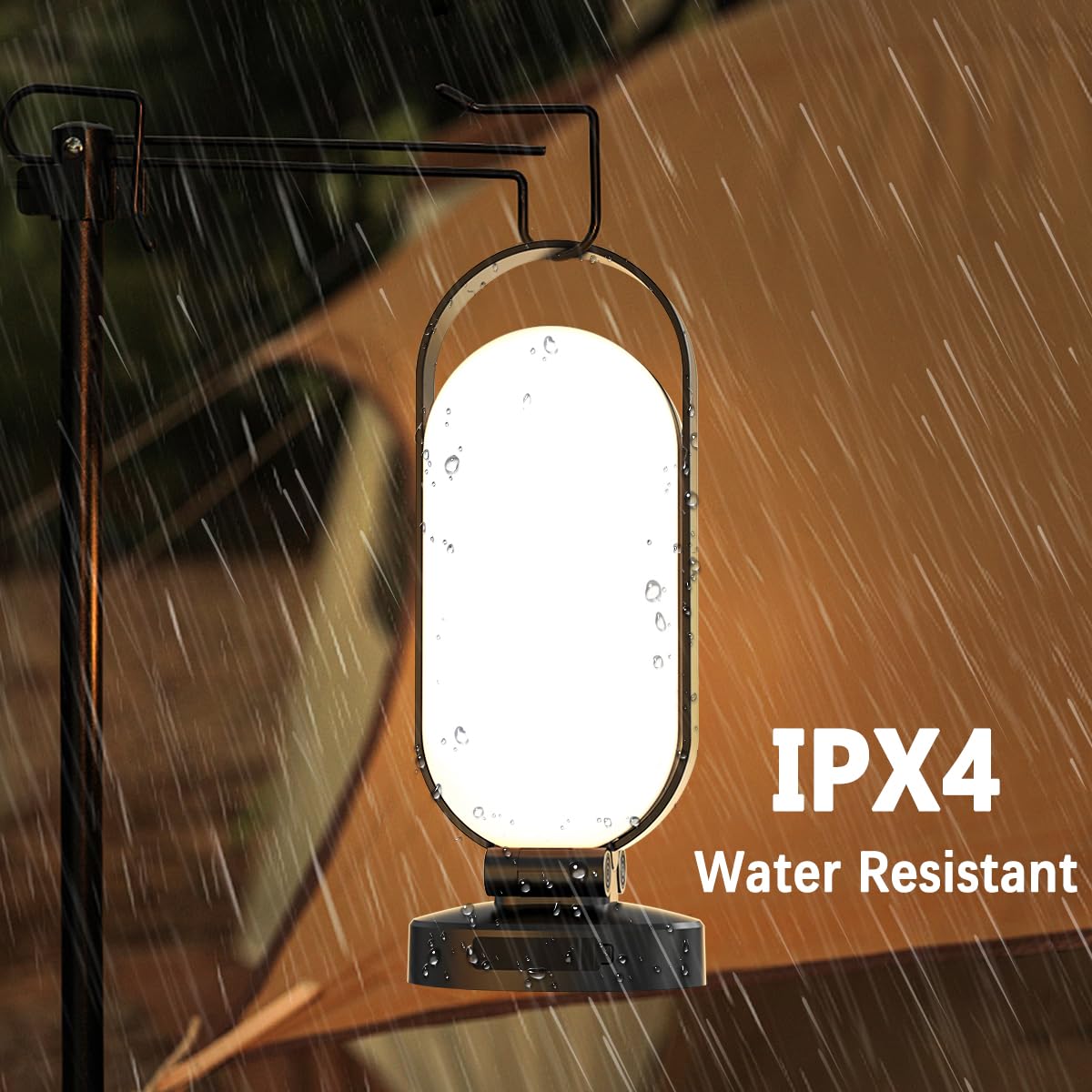 Hapfish Rechargeable Solar Camping Lantern, 5000mAh Battery Powered LED Lights, Dimmable Foldable Waterproof Camping Essentials, Lamp for Power Outages, Camping Gear, Hurricane, Emergency, Indoor