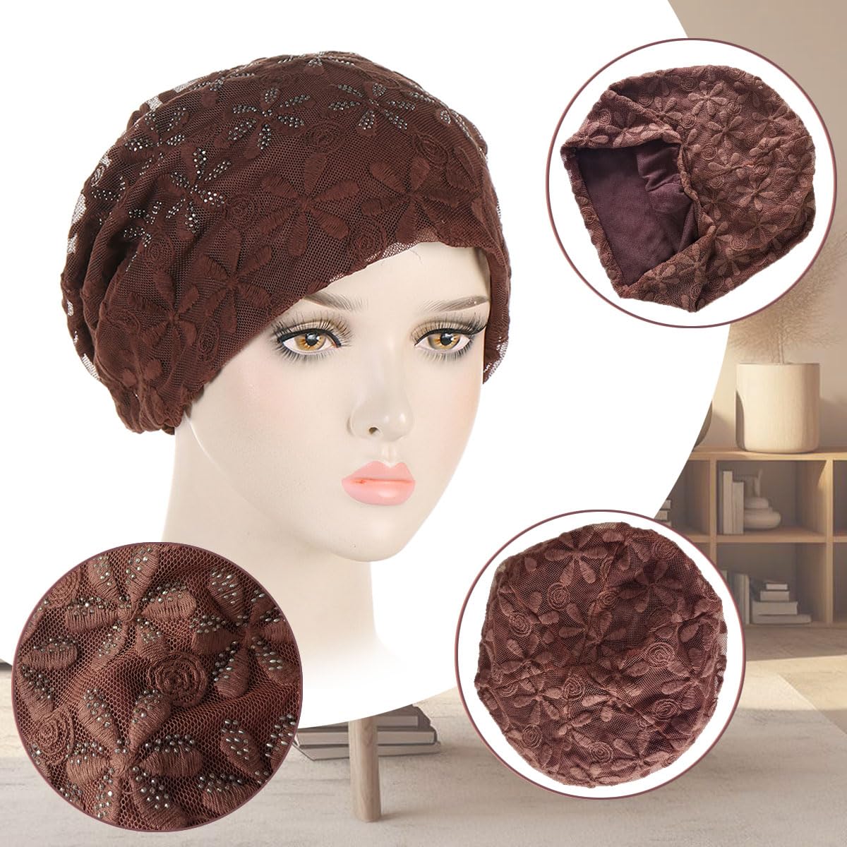Pemilosci Slouchy Beanie Fashion Style Soft Lightweight Daily Hat Skull Cap Headware for Women - BEA01 - Brown