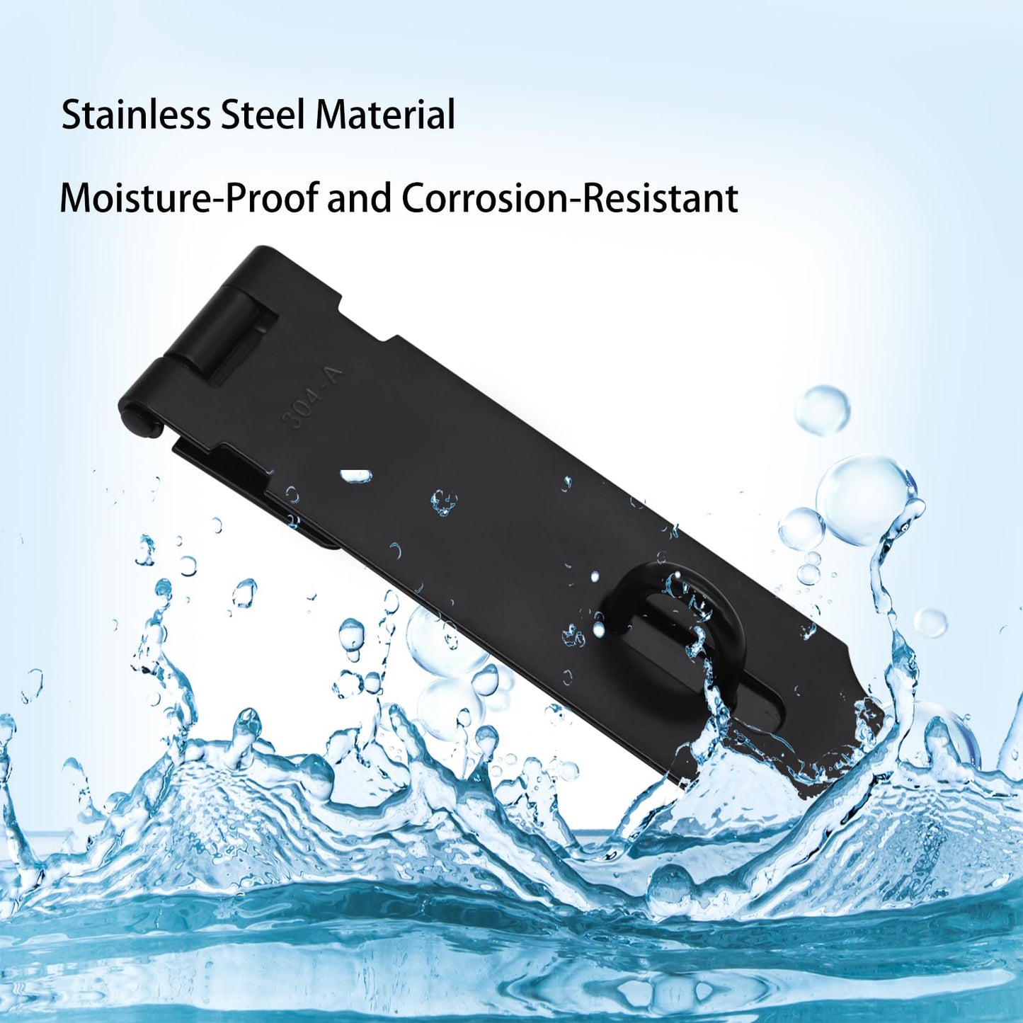 Tanbupu 2Pcs Door Locks Hasp Latch,5 Inch 304 Stainless Steel Safety Packlock Clasp Hasp Lock Latch,Hinge Lock Padlock with Screws for Gates,Doors,Cabinets, Closets and More(Black)