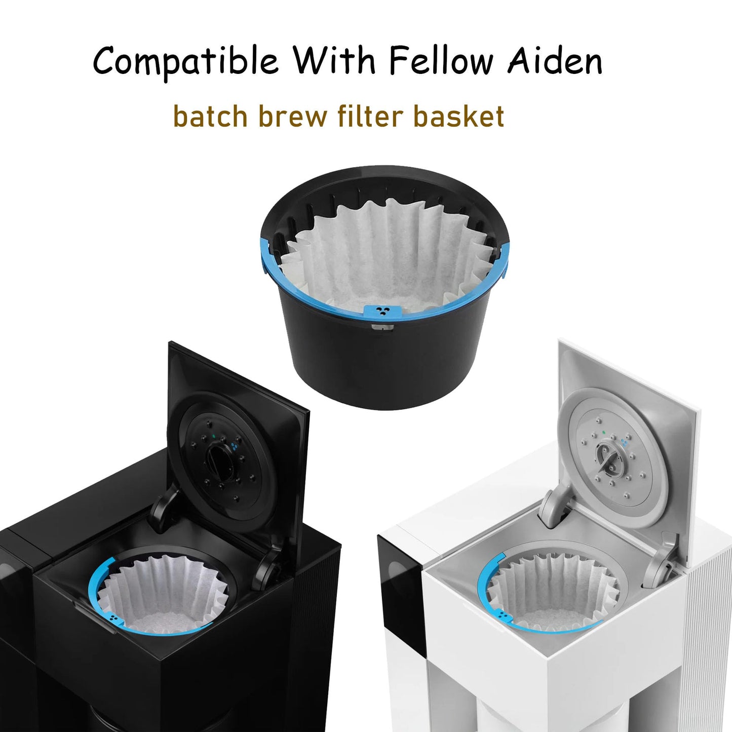100 Count Basket Coffee Filters,Flat Bottm Paper Filter Compatible With Fellow Aiden Coffee Maker,Work With Batch Brew Filter Basket