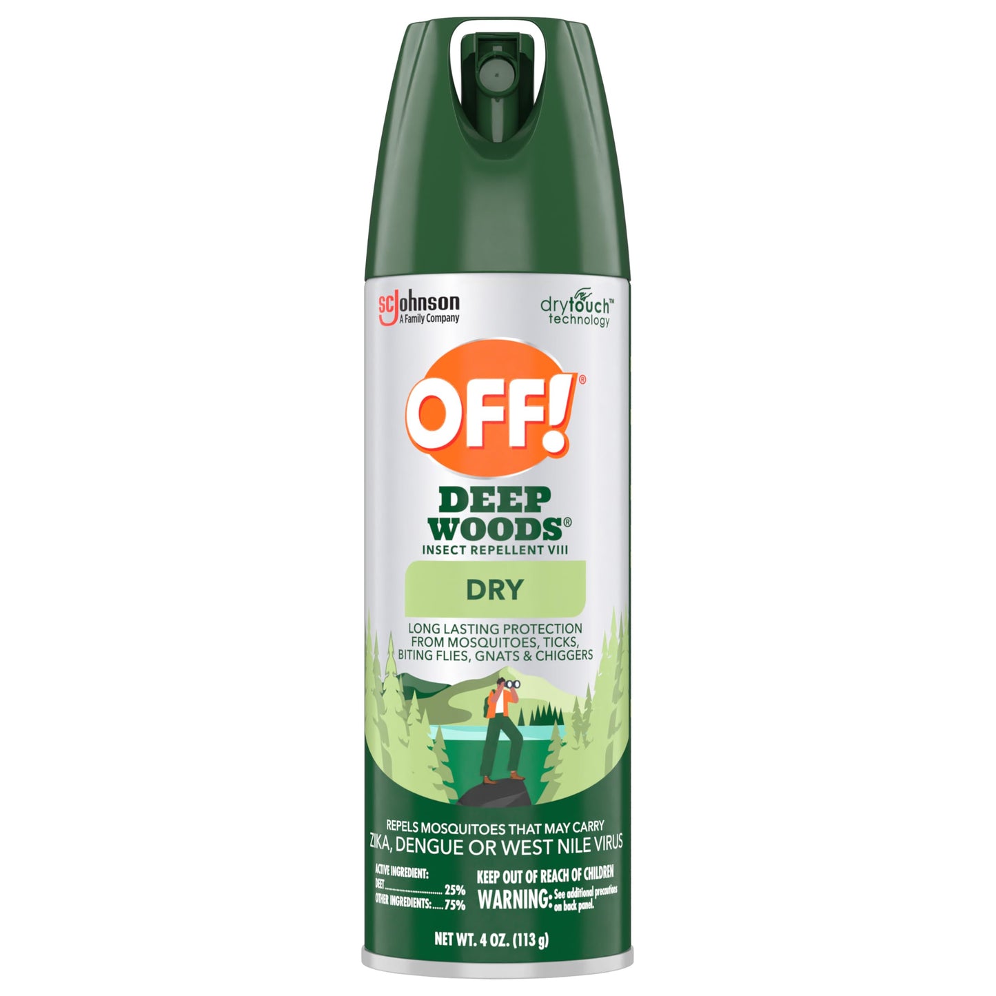 OFF! Deep Woods Dry Bug Spray Insect Repellent VIII Long Lasting Outdoor Protection from Mosquitoes and Ticks 4 Ounce (Pack of 6)