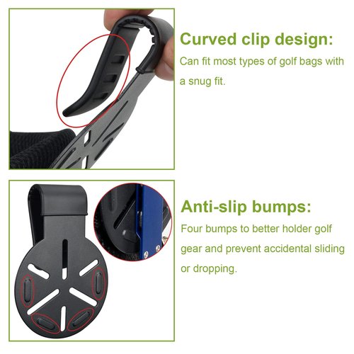 iGuerburn Metal Landing Pads for Golf Bags, Magnetic Golf Bag Accessories for Men with Soft Rubber, Black