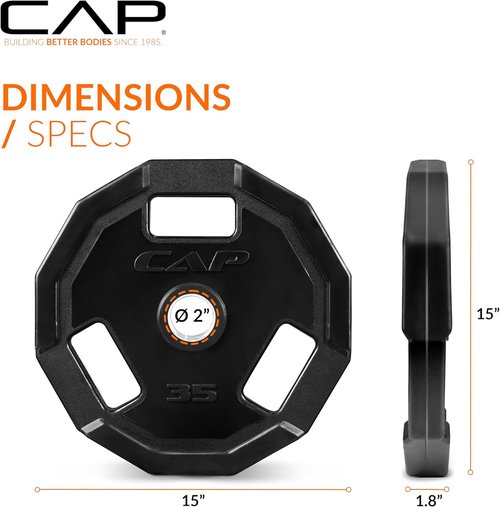 CAP Barbell Olympic Weight Plate - Durable 2-Inch Design | Various Sizes Available
