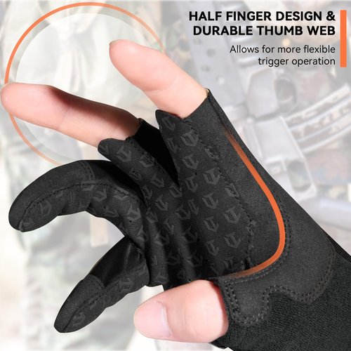 VisionTac Utility Tactical Half Finger Gloves Lightweight Impact Resistant Airsoft Paintball Gloves for Shooting Hiking