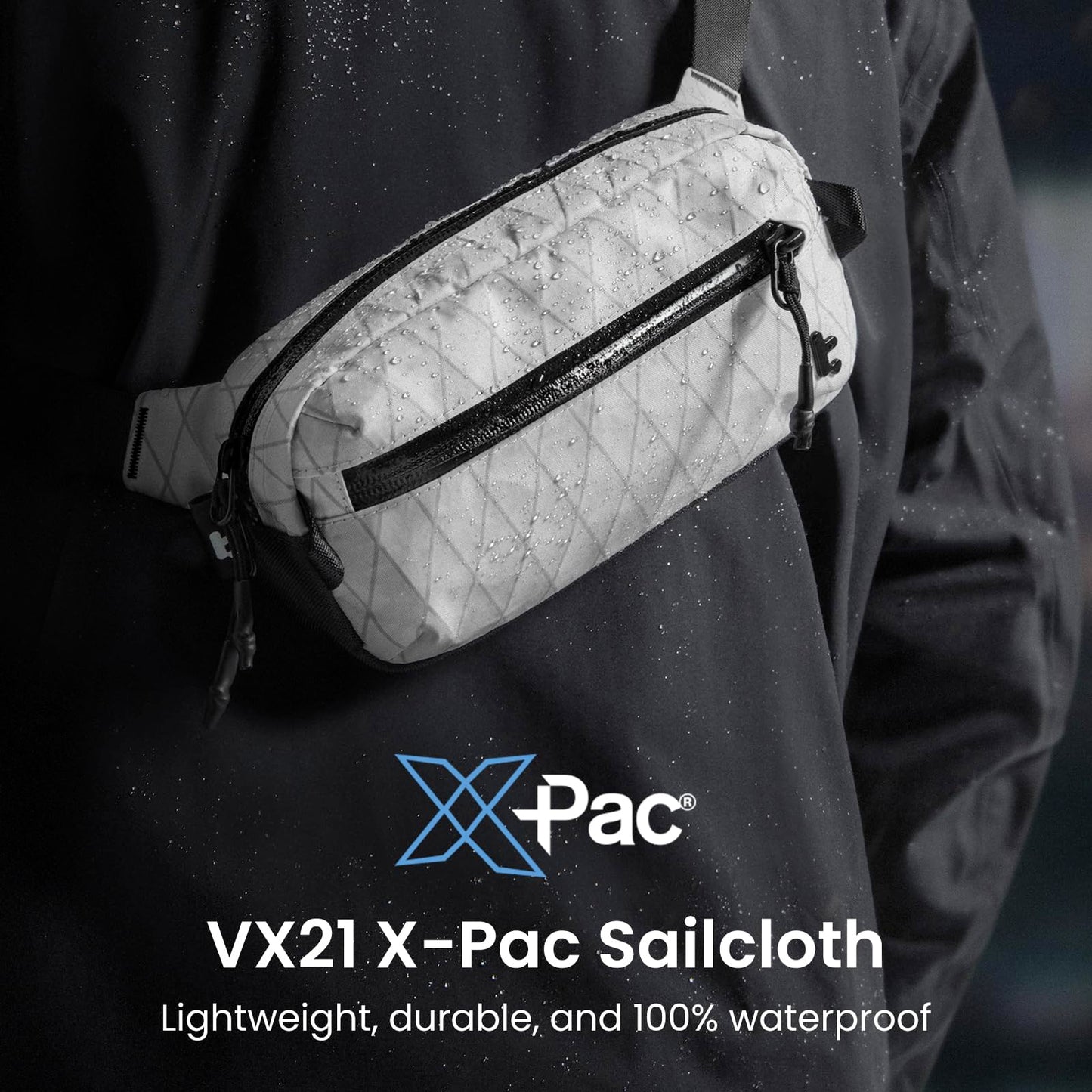 tomtoc 3.5L X-Pac Sling Bag with RFID Blocking Crossbody Pack for Men Women