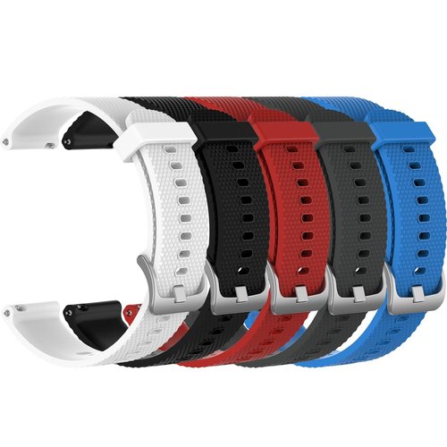 RuenTech Bands Compatible with Garmin Vivoactive 5, Vivoactive 3/3 Music, Vivomove HR/Style, Forerunner 245/645, Venu/Venu Sq, Venu 2Plus Band, 20mm Quick Release Silicone Bands (5-Pack)