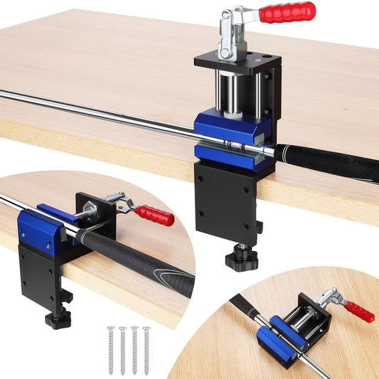 Hutigertech 3-in-1 Golf Shaft Clamp,Aluminum Golf Club Regripping Kit,360° Swivel Portable Table Vise with Anti-Slip Design & Shaft Protection for Grip Replacement (A-Golf Shaft Clamp)