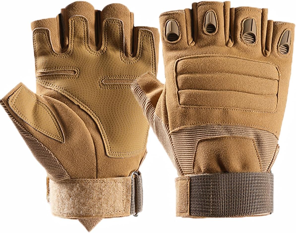 NuCamper Tactical Gloves - Half Finger Touchscreen Design for Men | Ideal for Hunting, Cycling & Work