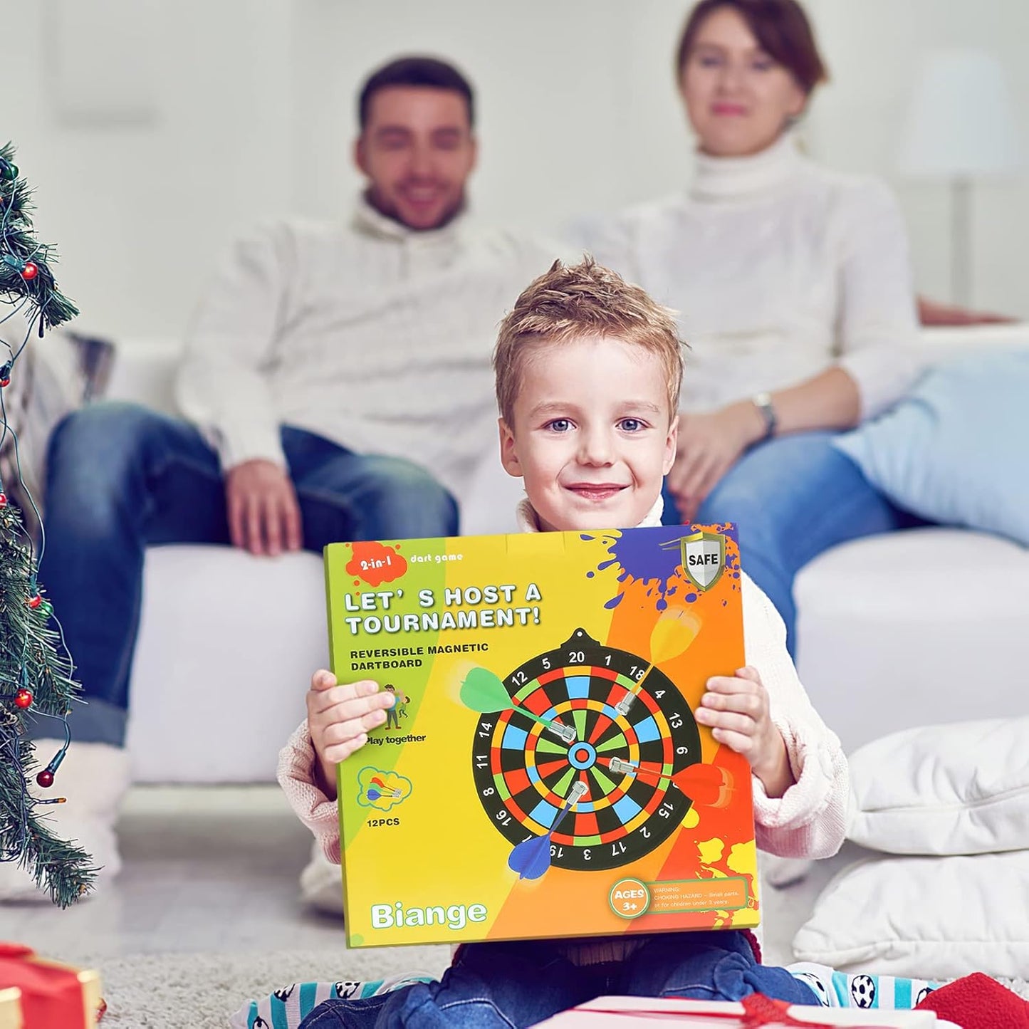 Skiennix Magnetic Dart Board - Safe Indoor & Outdoor Game for Kids | 12 Darts Included, Perfect Gift for Ages 8-14