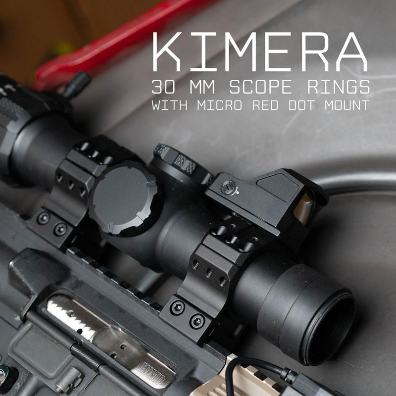 Monstrum Kimera Scope Rings | Includes Detachable Piggyback Red Dot Base | RMR Footprint | 30 mm Diameter | Low Profile 0.85 inch Center Height
