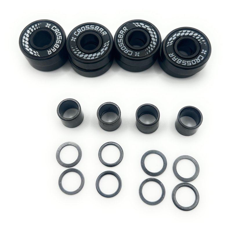 Crossbar Blitz Inline Hockey Bearings – Swiss Style – 8 Pack w/Spacers & Washers – Premium Smooth Speed