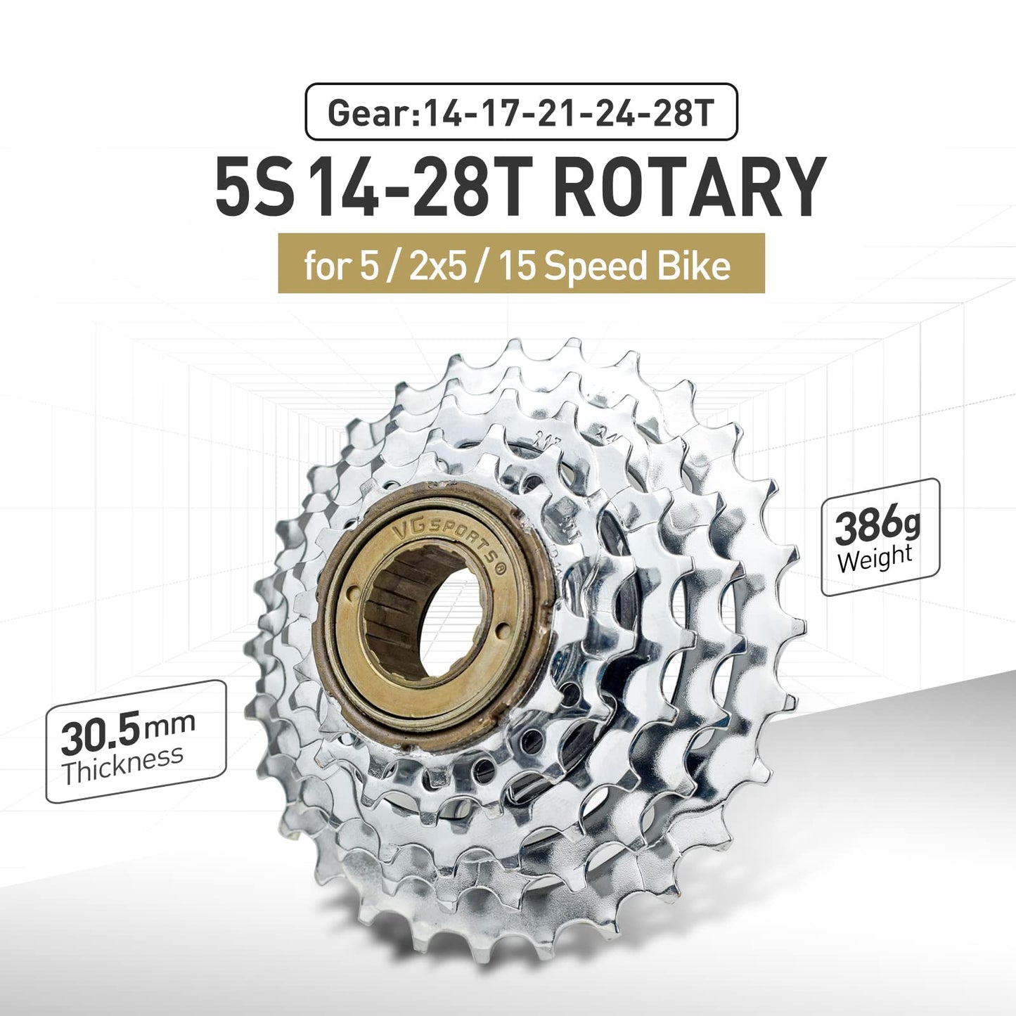 VG SPORTS Bike Freewheel, 5/6/7/8/9/10/11 Speed Bicycle Freewheel 11-32T/11-36T/13-28T/13-32T/14-28T Replacement Cycling Accessories