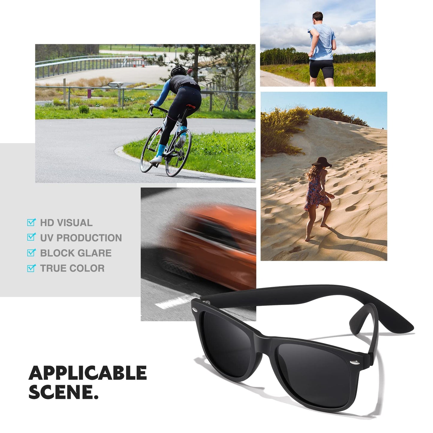 DEMIKOS Sunglasses Men Polarized Sunglasses for Mens Womens Retro Mirror Lens for Driving Fishing UV Protection