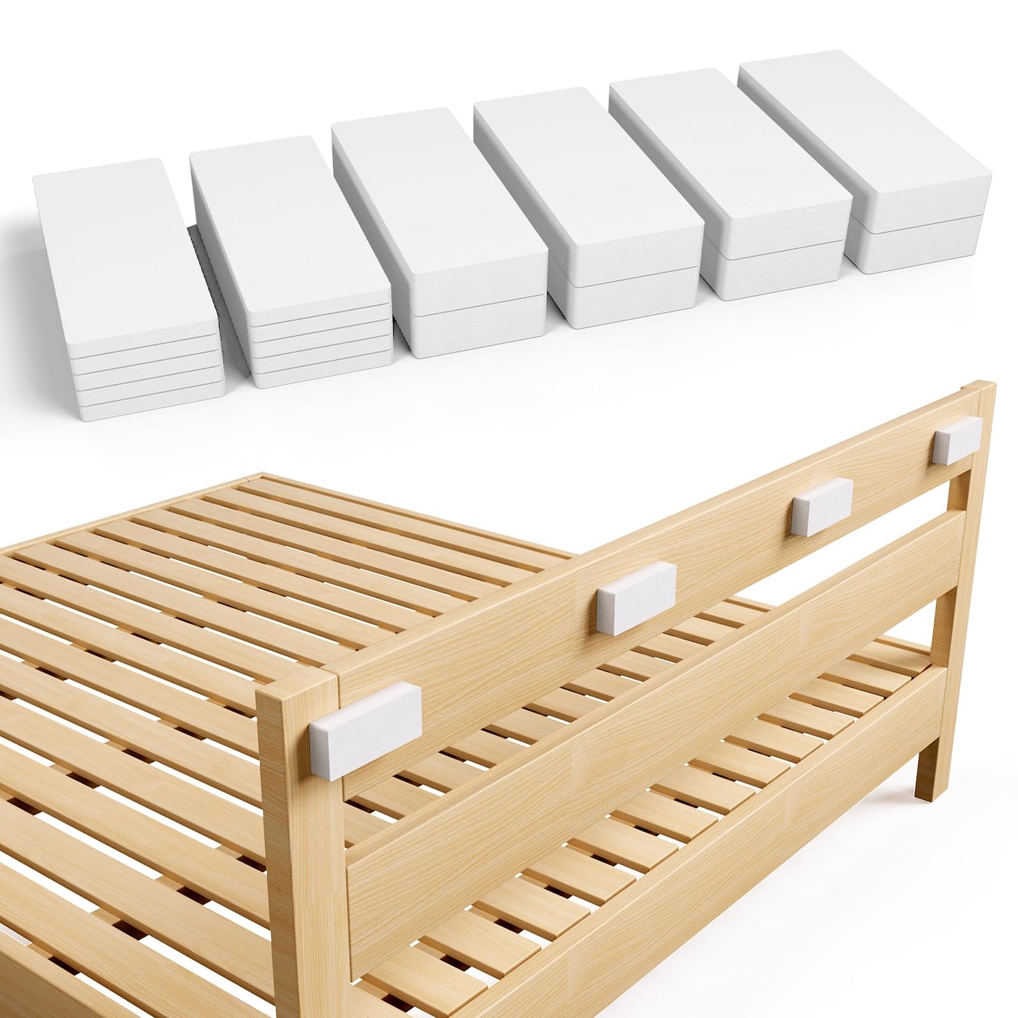 18Pcs Headboard Stoppers for Wall, IPEROT EVA Foam Anti Shake Furniture Pads, 8Pcs (15mm) + 10Pcs (5mm) Wall Protector, Bed Noise Stoppers, Anti-Vibration and Headboard Bumpers, Felt Couch Stoppers